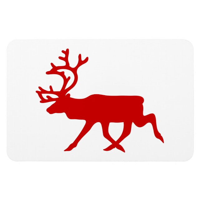 Red Reindeer / Västindiou Silhouette Magnet (Horisontell)