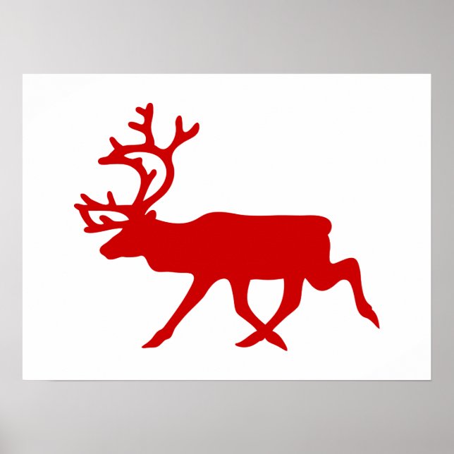 Red Reindeer / Västindiou Silhouette Poster (Framsidan)