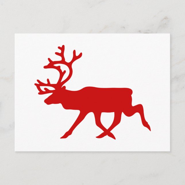 Red Reindeer / Västindiou Silhouette Vykort (Framsida)