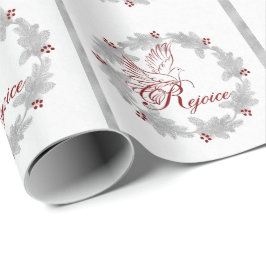 Red Rejoice Silver Löv Gräs Presentpapper