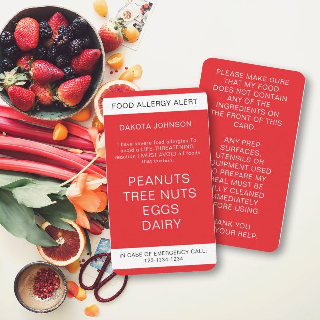 Red Restaurant Food Allergy Alert Barn (Skapare uppladdad)