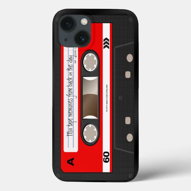 Red Retro Cassette Tape Personlig Fodral (Baksida)