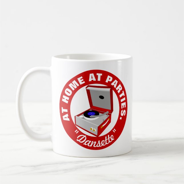 Red Retro Dansette-postspelare Kaffemugg (Vänster)