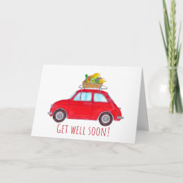 Red Retro Fiat 500 Skaffa bra Kort