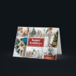 Red Retro Glad helg Photo Collage<br><div class="desc">Glad helg! Skicka dina semesterhälsningar till familj och vänner med det här helgdag för anpassade. Den har retrotypografi och en fotokollage-mall. Anpassa det här fotosamlingskortet genom att lägga till helgdag. Det här röda helgdag finns i andra färg och kartonger. Matchande objekt är tillgängliga.</div>