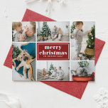 Red Retro God jul Photo Collage Helgkort<br><div class="desc">God jul! Skicka dina semesterhälsningar till familj och vänner med det här anpassadet julkort. Den har retrotypografi och en fotokollage-mall. Anpassa det här fotokollage-julkortet genom att lägga till information. Det här röda julkortet finns i andra färg och på andra kartonger. Matchande objekt är tillgängliga.</div>