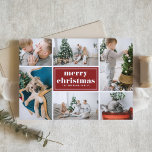 Red Retro God jul Photo Collage Julkort<br><div class="desc">God jul! Skicka dina semesterhälsningar till familj och vänner med det här anpassadet julkort. Den har retrotypografi och en fotokollage-mall. Anpassa det här fotokollage-julkortet genom att lägga till information. Det här röda julkortet finns i andra färg och på andra kartonger. Matchande objekt är tillgängliga.</div>