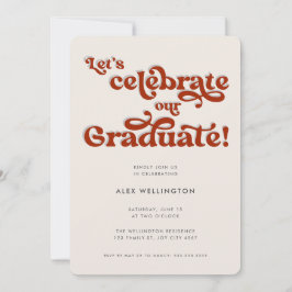 Red Retro Inspired Typography-Studentfest Inbjudningar