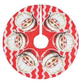 Red Retro Jultomten Red Ric Rac-jul Julgransmatta Borstad Polyester