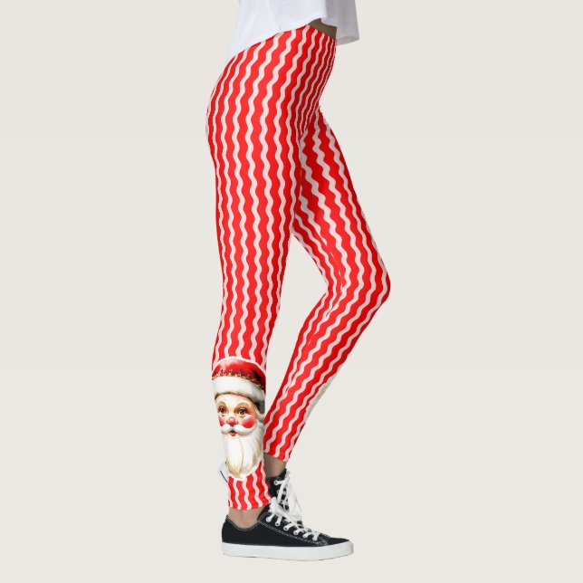 Red Retro Jultomten Red Ric Rac-jul Leggings (Höger)