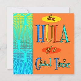 Red Retro Luau Hula från en Bra Time-inbjudan Inbjudningar