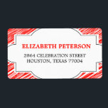 Red Retro ram helgdag-adressetikett Fraktsedel<br><div class="desc">adressetiketter för helgdag av anpassningsbar</div>