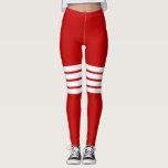 Red Retro Rand Stripe Mönster Leggings<br><div class="desc">Färgfull Retro Rand stripe Mönster</div>