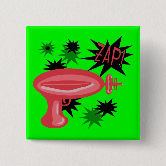 Red Retro Raygun Knapp (Framsida)