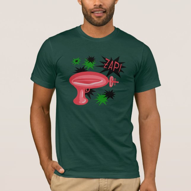 Red Retro Raygun Tee Shirt (Framsida)