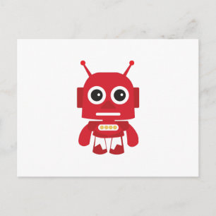 Red Retro Robot Vykort