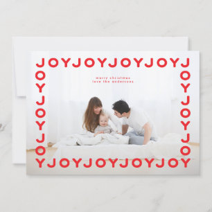 RED retro Roligt Joy Joy Joy Ram PHOTO ChristmaS Julkort