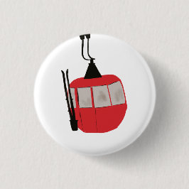 Red Retro Ski Hiss Skiing Illustration Knapp