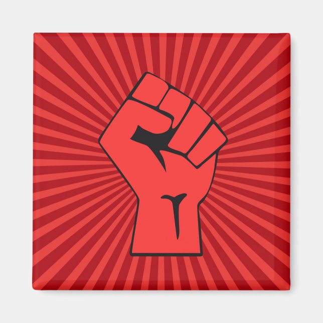 Red Revolutionary Fist Magnet (Framsidan)