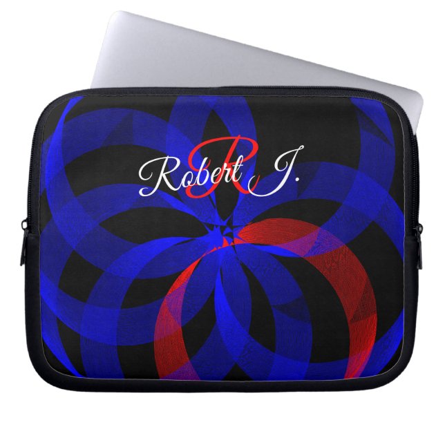 Red Revolving Accent Geometric Electronics Bag Laptop Fodral (Framsidan)