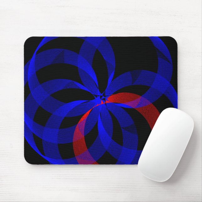 Red Revolving Accent Geometric Mouse Pad Musmatta (Med mus)