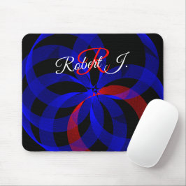 Red Revolving Accent Geometric Mouse Pad Musmatta