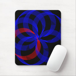 Red Revolving Accent Geometric Mouse Pad Musmatta