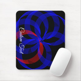Red Revolving Accent Geometric Mouse Pad Musmatta