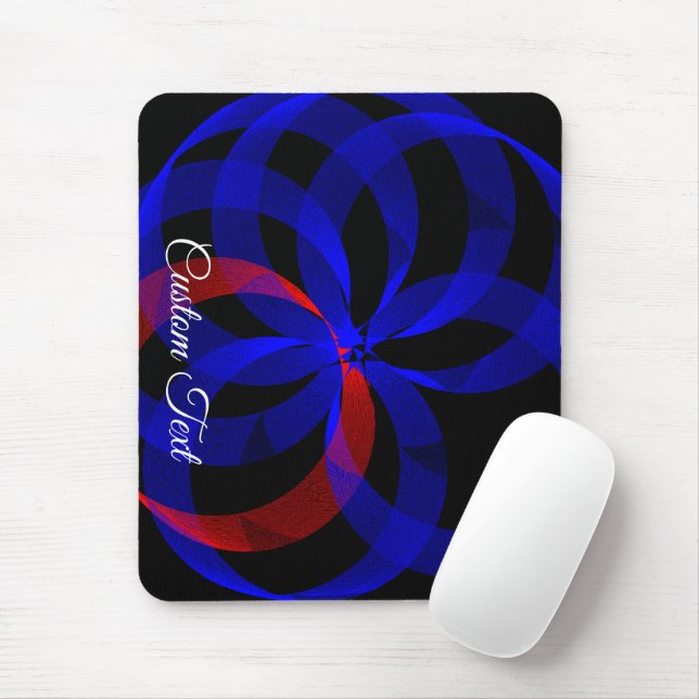 Red Revolving Accent Geometric Mouse Pad Musmatta (Med mus)