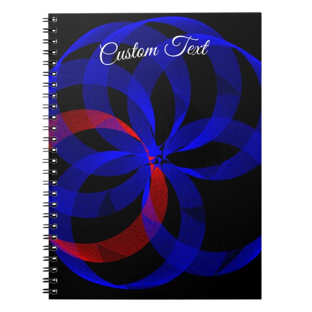 Red Revolving Accent Geometric Spiral Notebook Anteckningsbok (Framsidan)