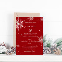Red Rhinestone Snowflake Enchanted Winter Wedding