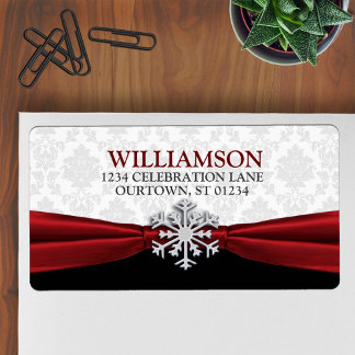 Red Ribbon-Adressetiketter Adressetikett