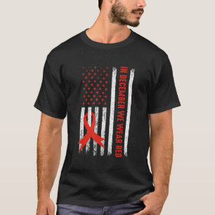 Red Ribbon Aids Awareness HIV Prevention Community T Shirt