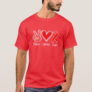 Red Ribbon Awareness Costume Drug Free Peace Kärle T Shirt