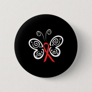 Red Ribbon Butterfly Blood Cancer HIV AIDS Awarene Knapp