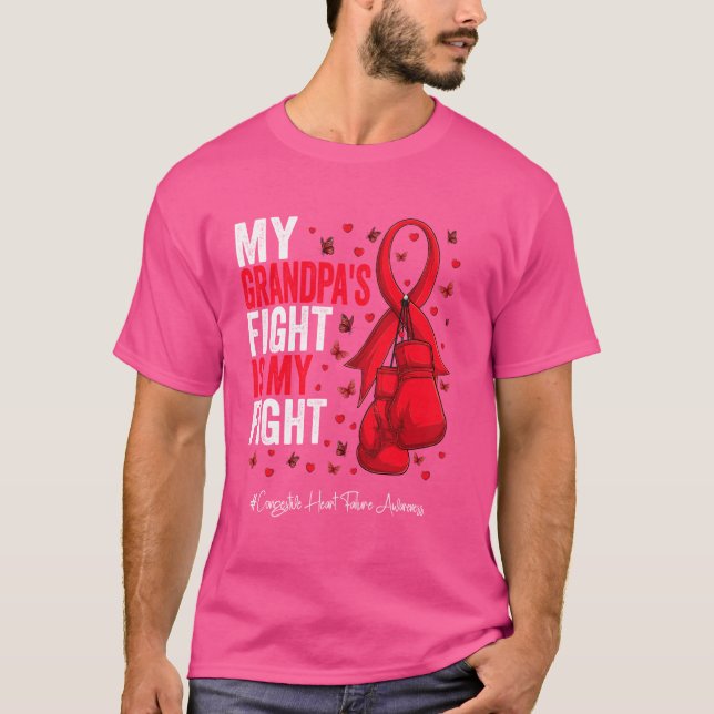Red Ribbon Grandfather Congestive Heart Failure AW T Shirt (Framsida)