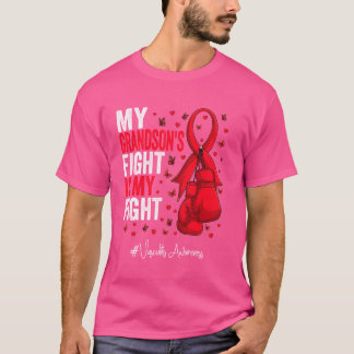 Red Ribbon Grandson Vasculitis Awareness T Shirt