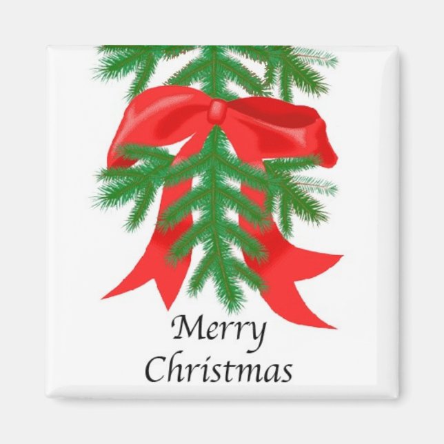 Red Ribbon Gräs Bough Magnet (Framsidan)