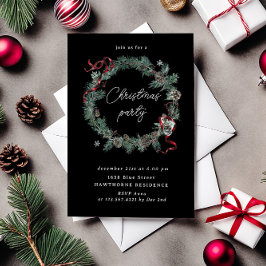 Red Ribbon Greenery Wandejul Party Inbjudningar