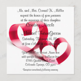 Red Ribbon Hearts Inbjudningar