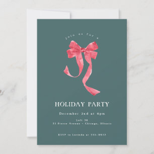 Red Ribbon Helgdag Corporate jul Party Inbjudningar