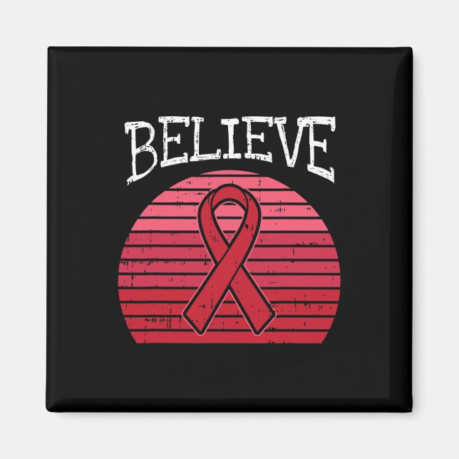 Red Ribbon HIV Aids Brain Aneurysm Stroke Awarenes Magnet (Framsidan)