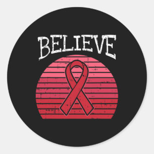 Red Ribbon HIV Aids Brain Aneurysm Stroke Awarenes Runt Klistermärke