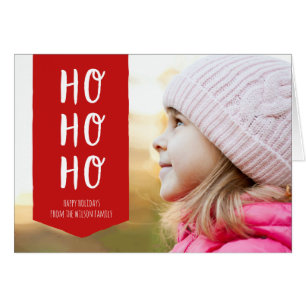 Red Ribbon Ho Ho Ho Glad helg Photo Hälsningskort