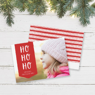 Red Ribbon Ho Ho Ho Glad helg Photo Julkort