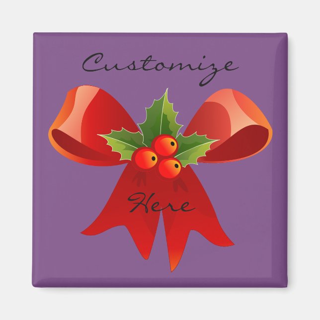 Red Ribbon Holly Thunder_Cove Magnet (Framsidan)