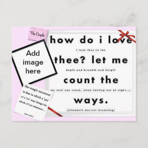 Red Ribbon How Do I Kärlek Thee? Vykort