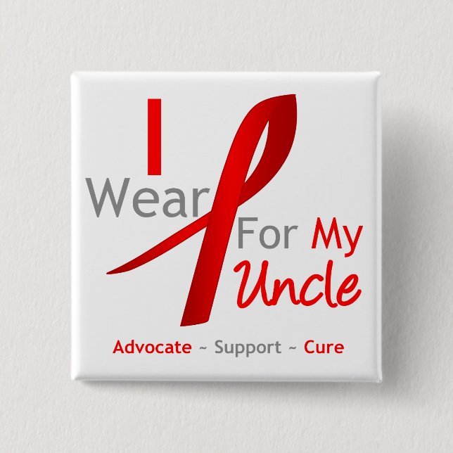 Red Ribbon I Bära Red för min morbror Knapp (Framsida)