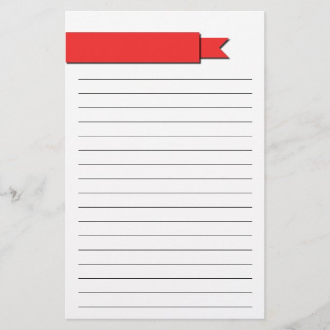 Red Ribbon Lining Brevpapper (Framsida)