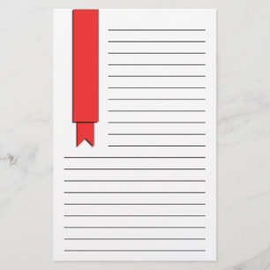 Red Ribbon Lining Brevpapper